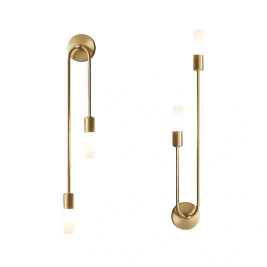 Excelis Modern U-Shaped Linear Wall Light – Gold Metal for Bedroom/Living Room