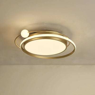  Modern Planet Ceiling Light - Black/Gold Metal for Living Room