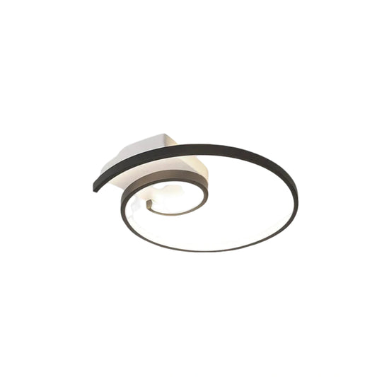 Lámpara de techo espiral Arcato - Moderna en metal blanco y negro para comedor y dormitorio