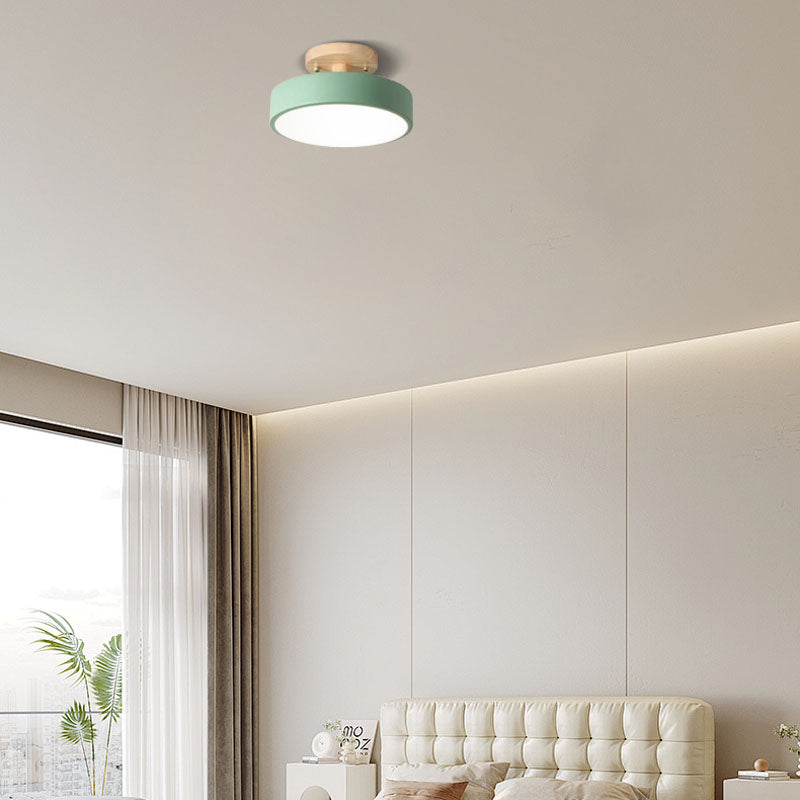Green Ceiling Light Wood Acrylic Bedroom