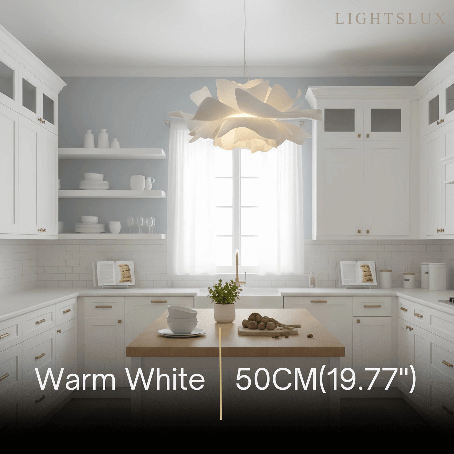Crema Modern Flower-Shaped Pendant Light – White Metal/Acrylic for Dining Room
