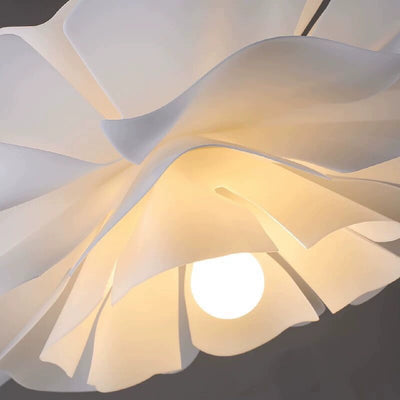 Lámpara colgante moderna Crema con forma de flor – Metal blanco/acrílico para comedor