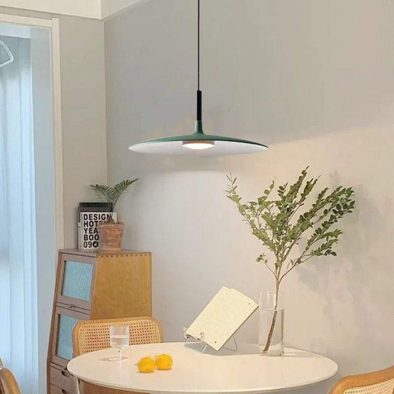 Industrial Green Pendant Light Flying Saucer for Dining Room 