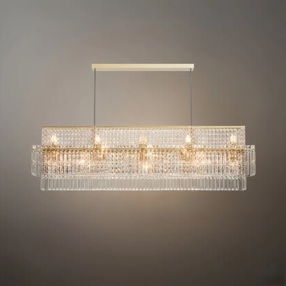 Excelis Royal Cascade Crystal Chandelier – Brushed Stainless Steel in Chrome/Gold Living Room