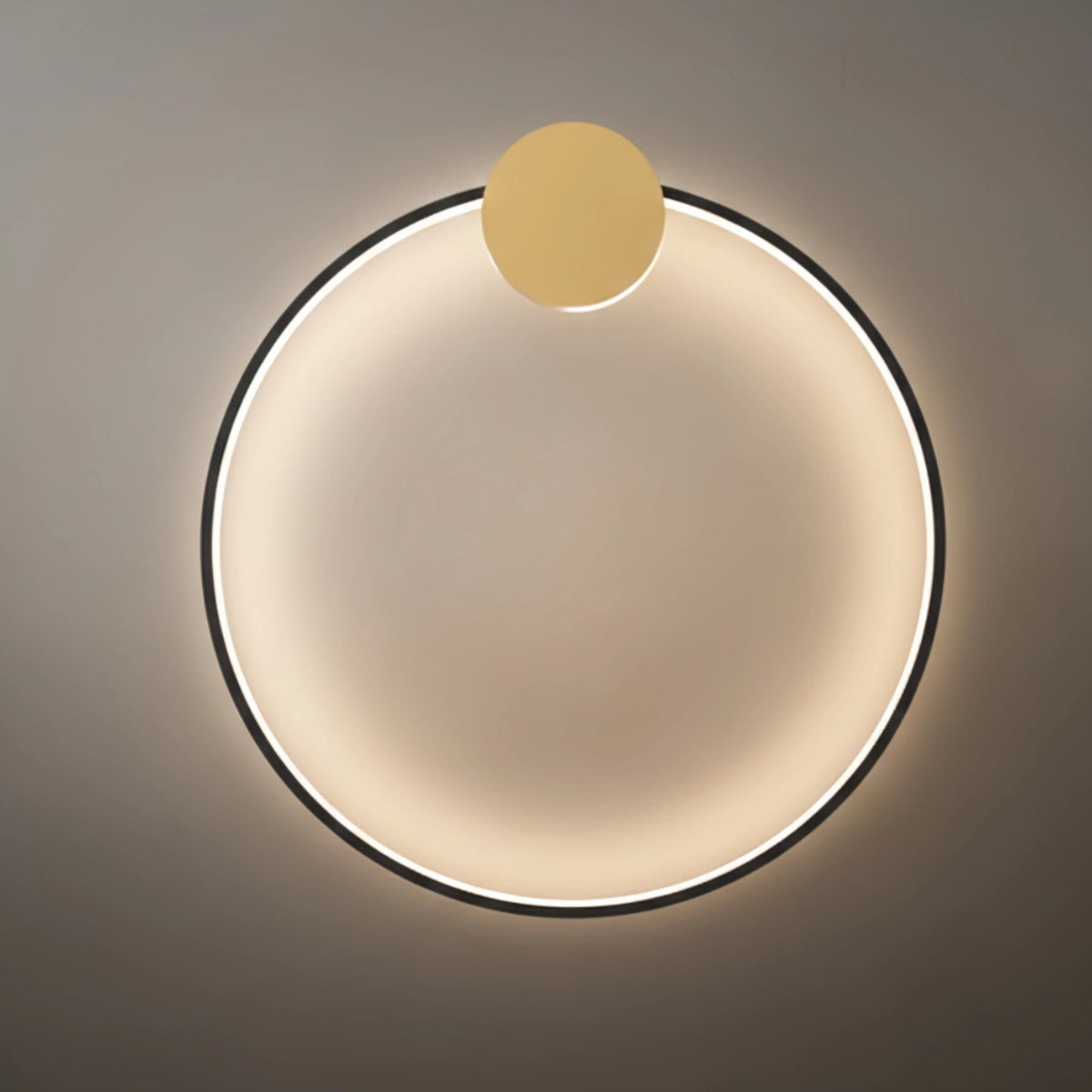 Minimalist Sun Copper Pendant Light – Matte Black Adjustable Brightness for Bedroom