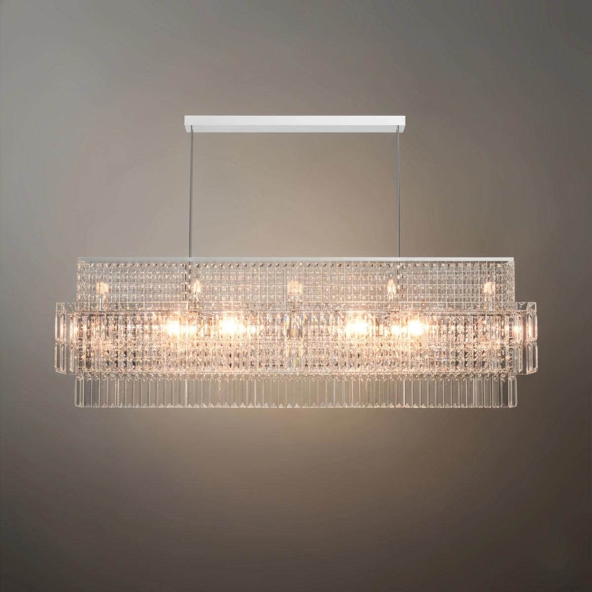 Excelis Royal Cascade Crystal Chandelier – Brushed Stainless Steel in Chrome/Gold Living Room