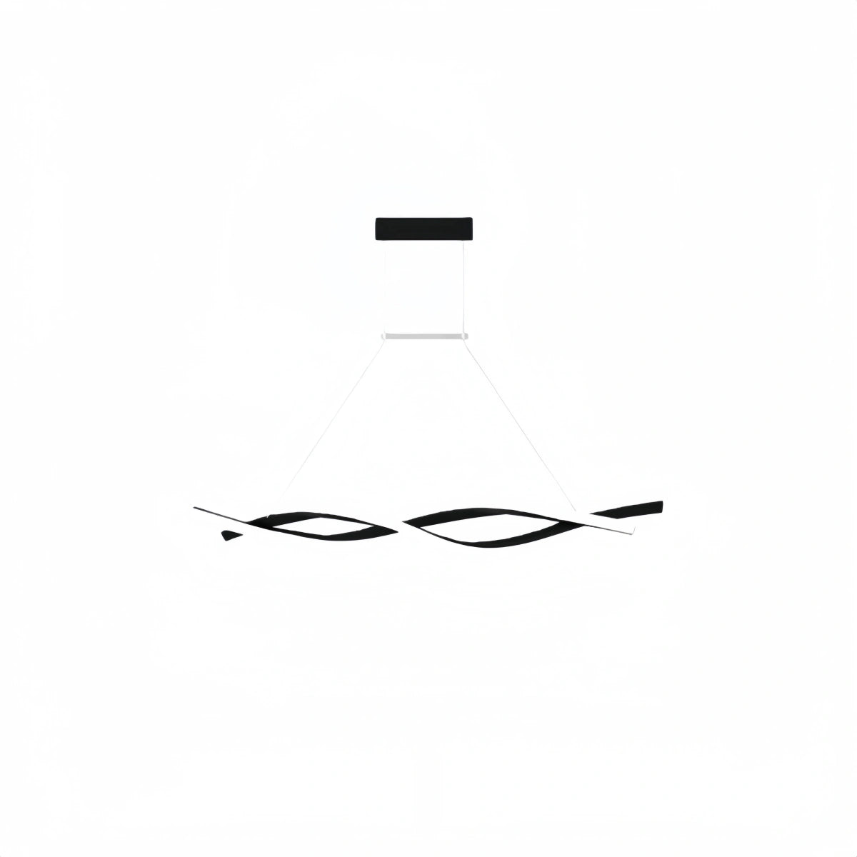 Arcato Modern Wave Design Pendant – Matte Black LED for Dining Room/Kitchen Island