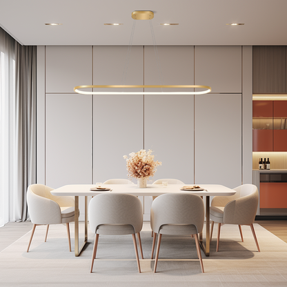 Modern Gold Oval Pendant Light Dining Room