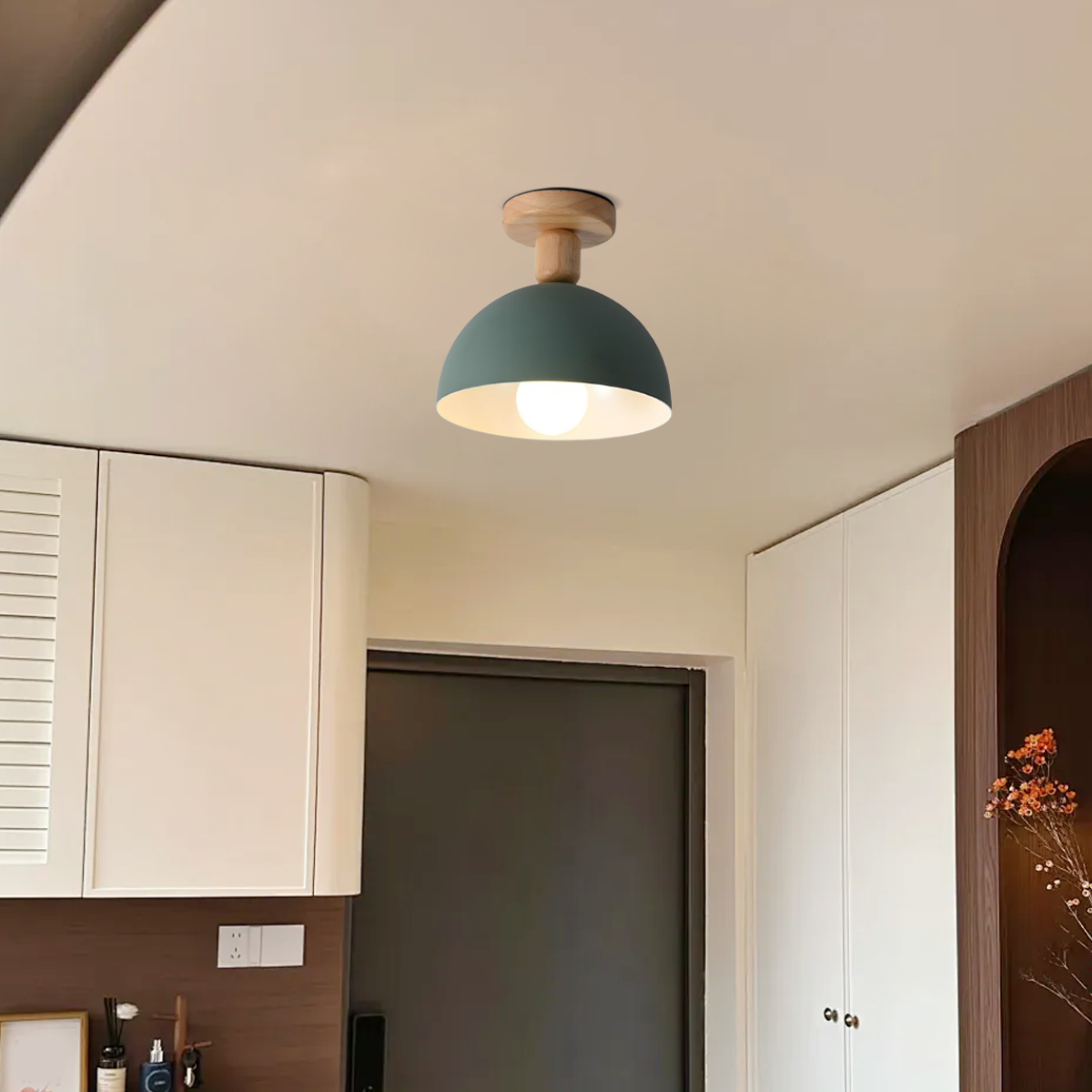 Modern Green Dome Ceiling Light for Hallway