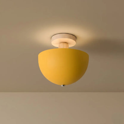 Morandia Modern Dome/Bowl Ceiling Light – 5 Color Metal/Wood for Corridor