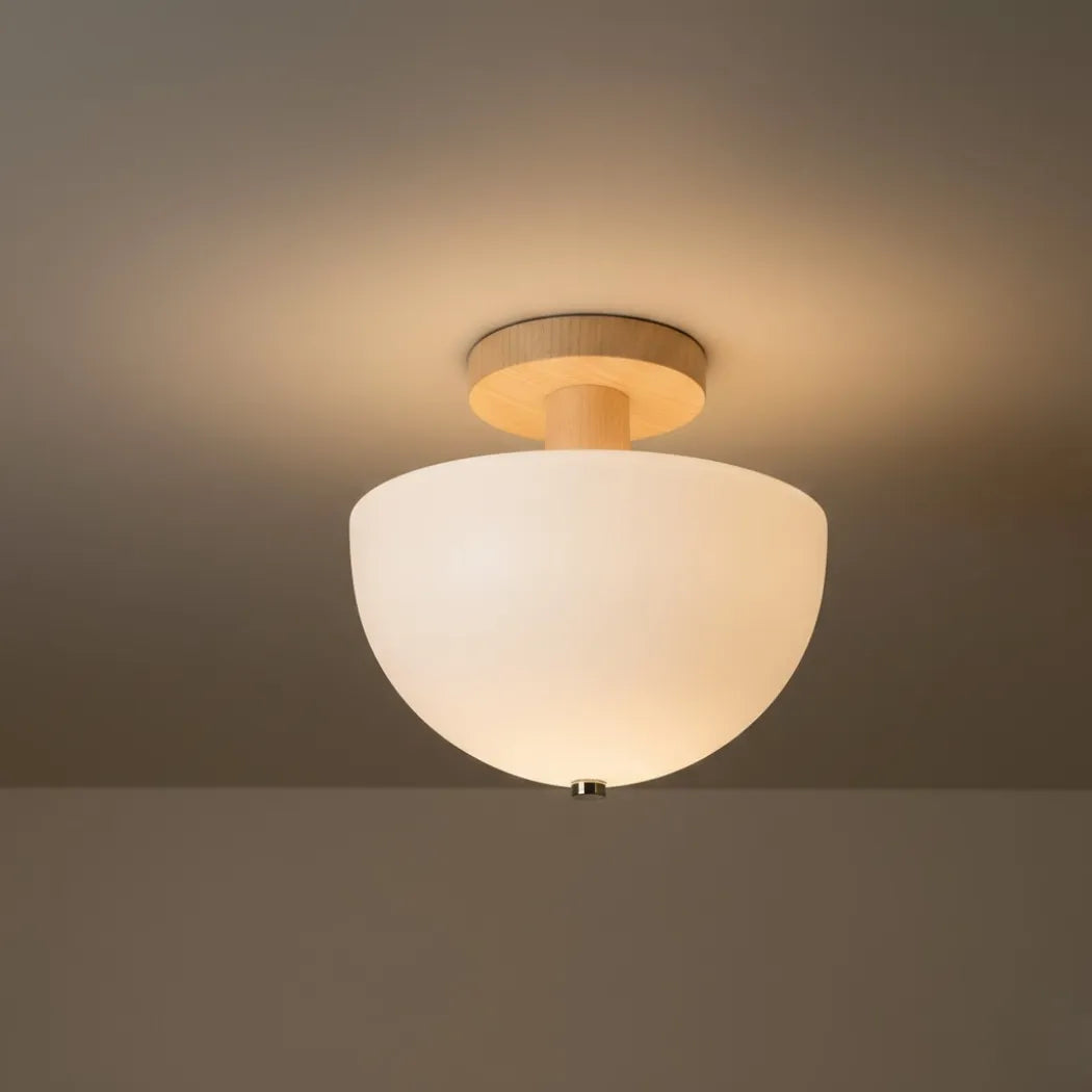 Morandia Modern Dome/Bowl Ceiling Light – 5 Color Metal/Wood for Corridor