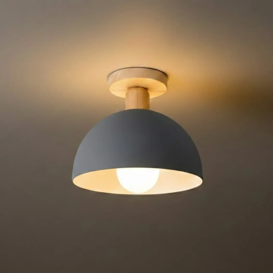 Morandia Modern Dome/Bowl Ceiling Light – 5 Color Metal/Wood for Corridor