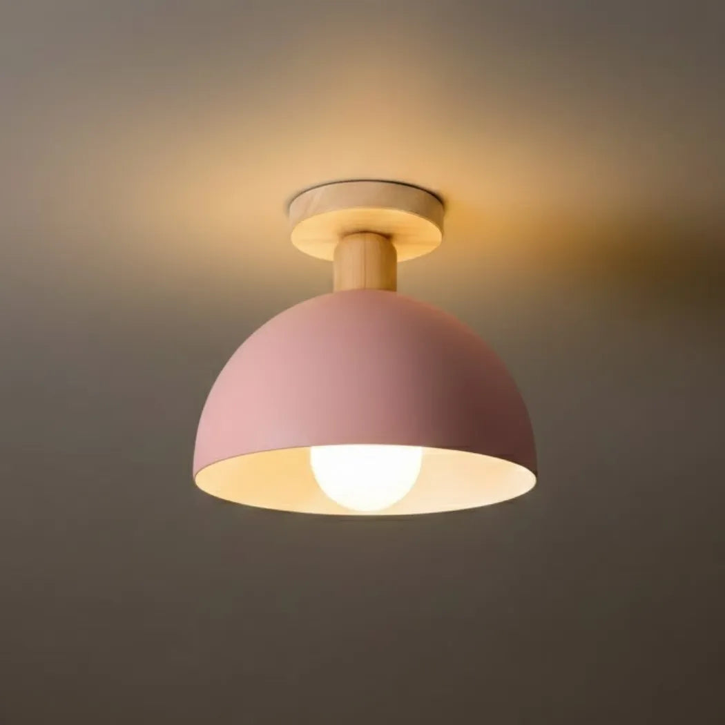 Morandia Modern Dome/Bowl Ceiling Light – 5 Color Metal/Wood for Corridor