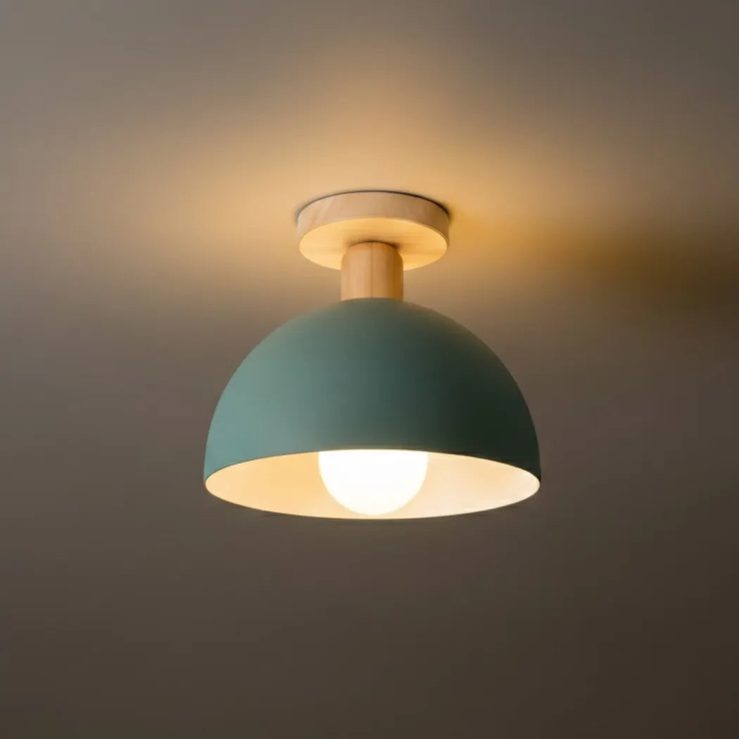 Morandia Modern Dome/Bowl Ceiling Light – 5 Color Metal/Wood for Corridor