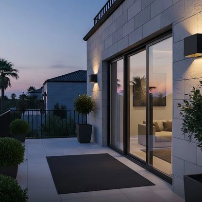 Minimalist Stainless Steel Outdoor Wall Sconce – Modern Exterior Light with Solar or Wired Power