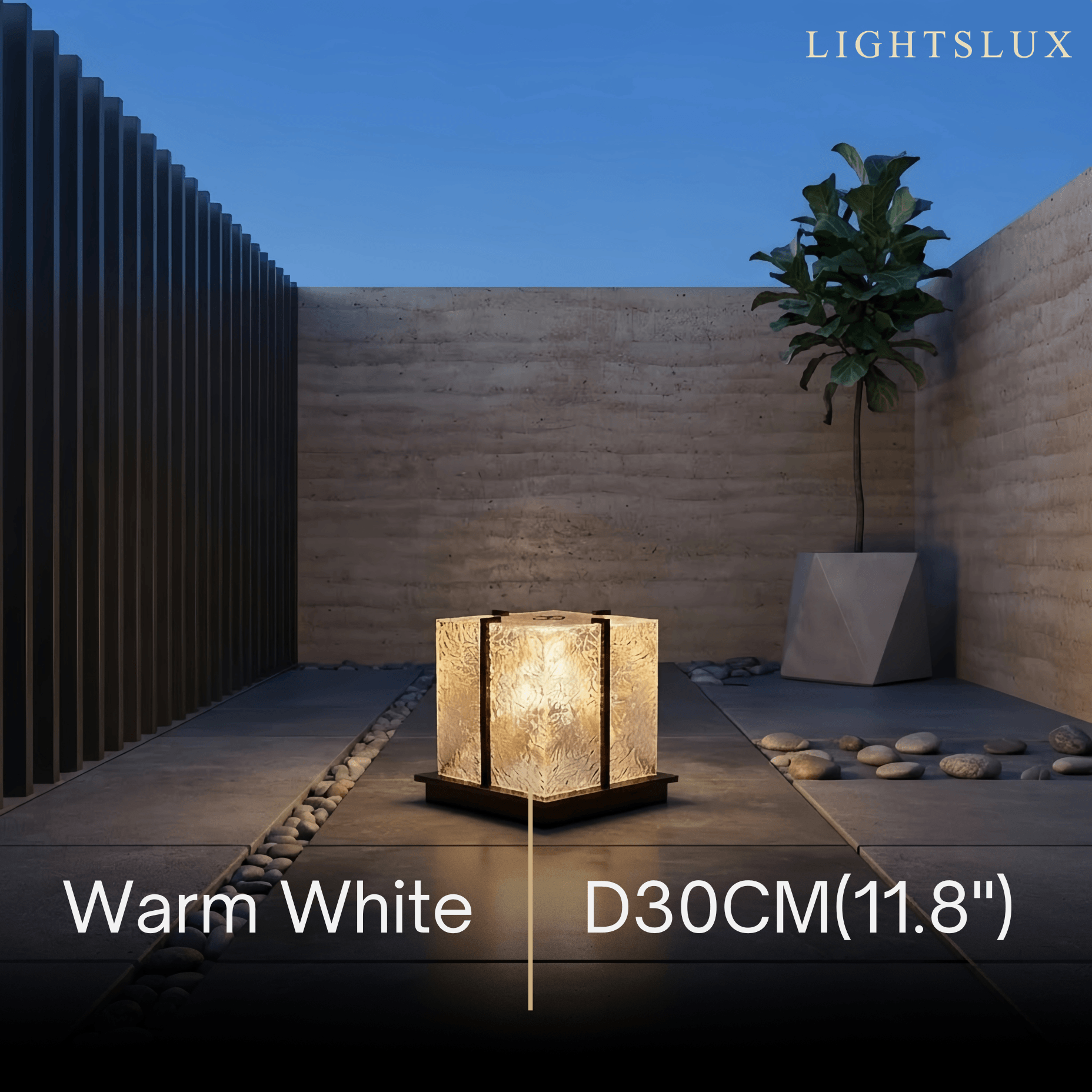 Lunara Modern Outdoor Floor Lamp--Stainless Steel Acrylic for Outdoor 