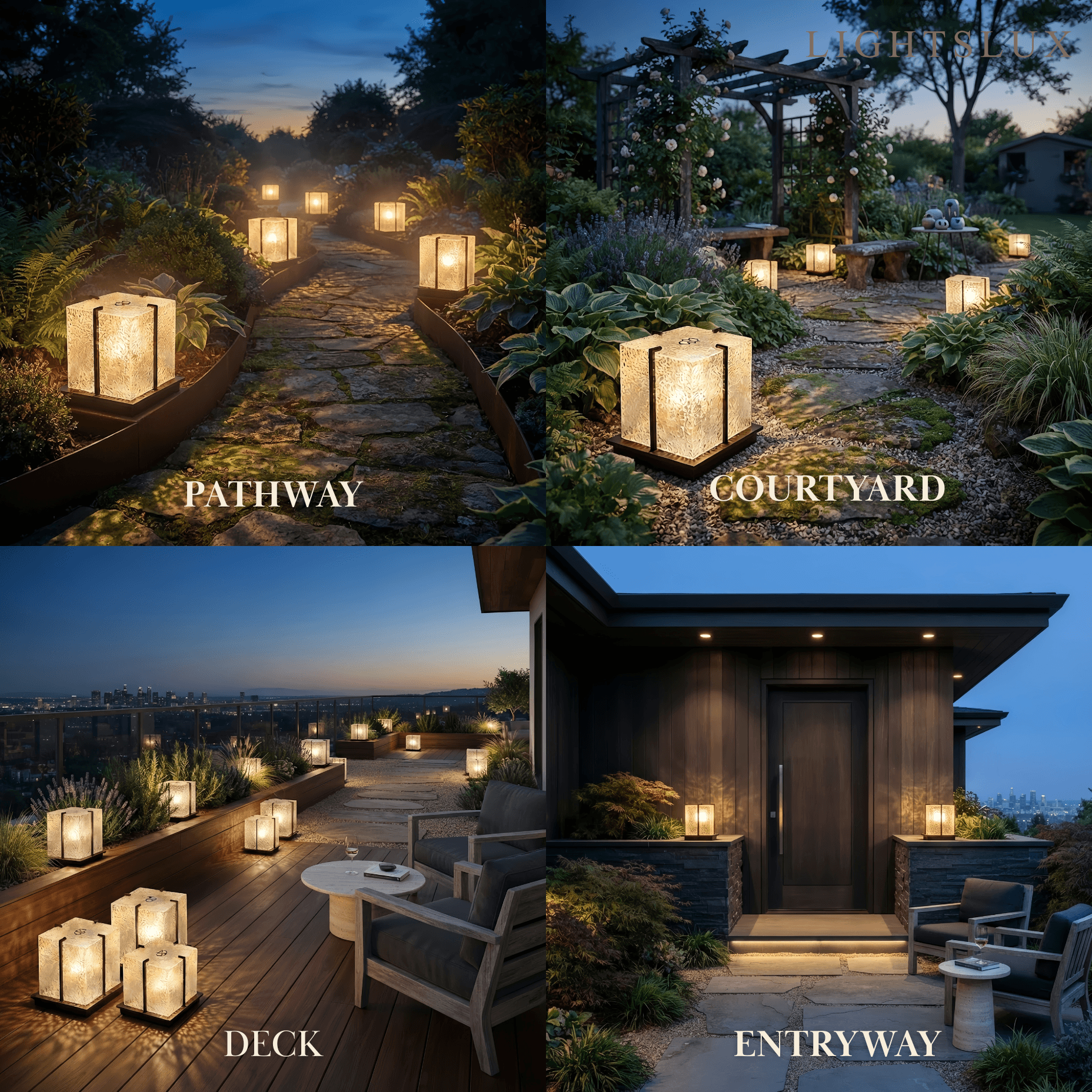 Lunara Modern Outdoor Floor Lamp--Stainless Steel for Lawn