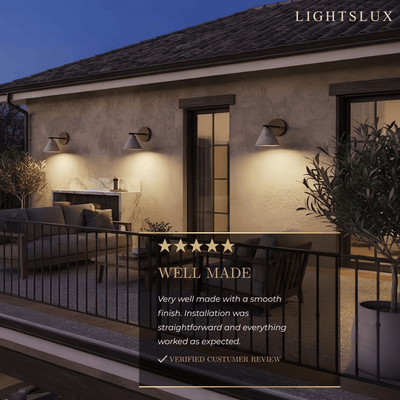 Natural Wall Lamp--Travertine & Wood for Outdoor Courtyard