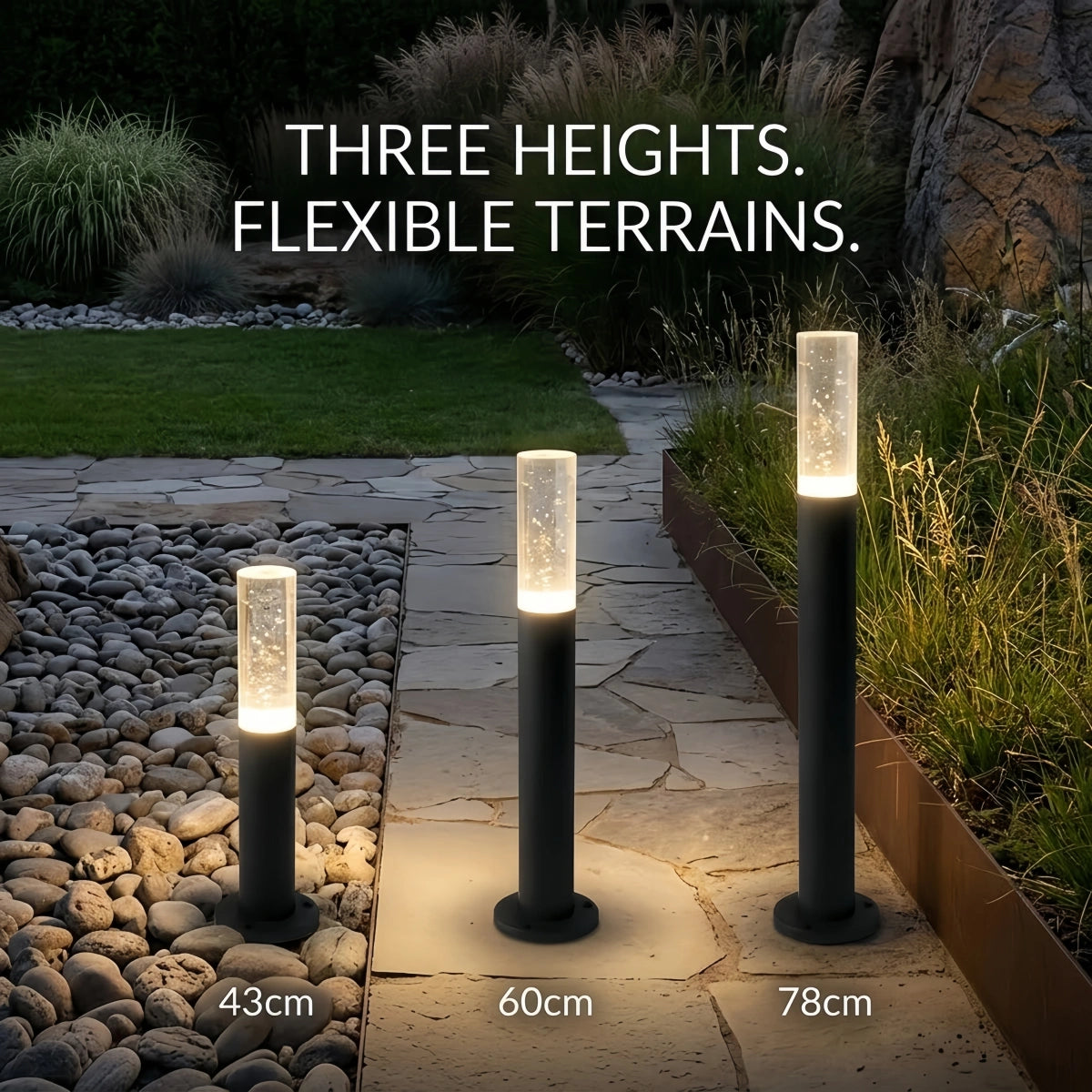 Zenno Minimalist Outdoor Floor Lamp--Acrylic Black for Courtyard