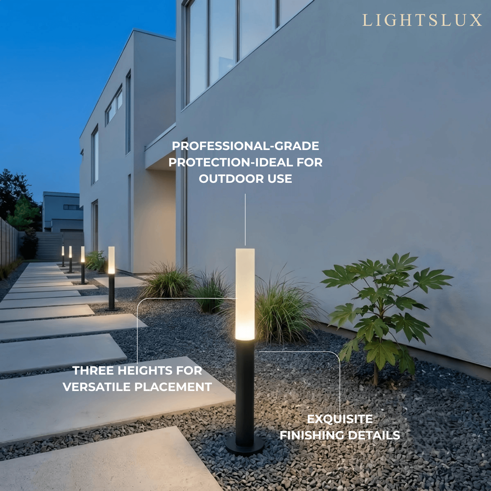 NU007Zenno Minimalist Outdoor Floor Lamp--Aluminum Black for Yard