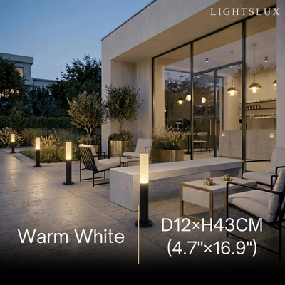 Zenno Outdoor Floor Lamp--Aluminum Acrylic Black for Yard