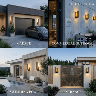 Arcato minimalist Wall Lamp--Aluminum Black for Outdoor Yard