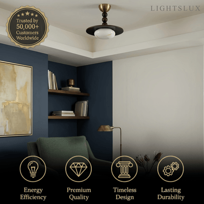 Modern Wood & Alabaster Ceiling Light