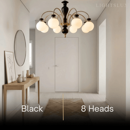 Velora Classic Wood & Glass Chandelier