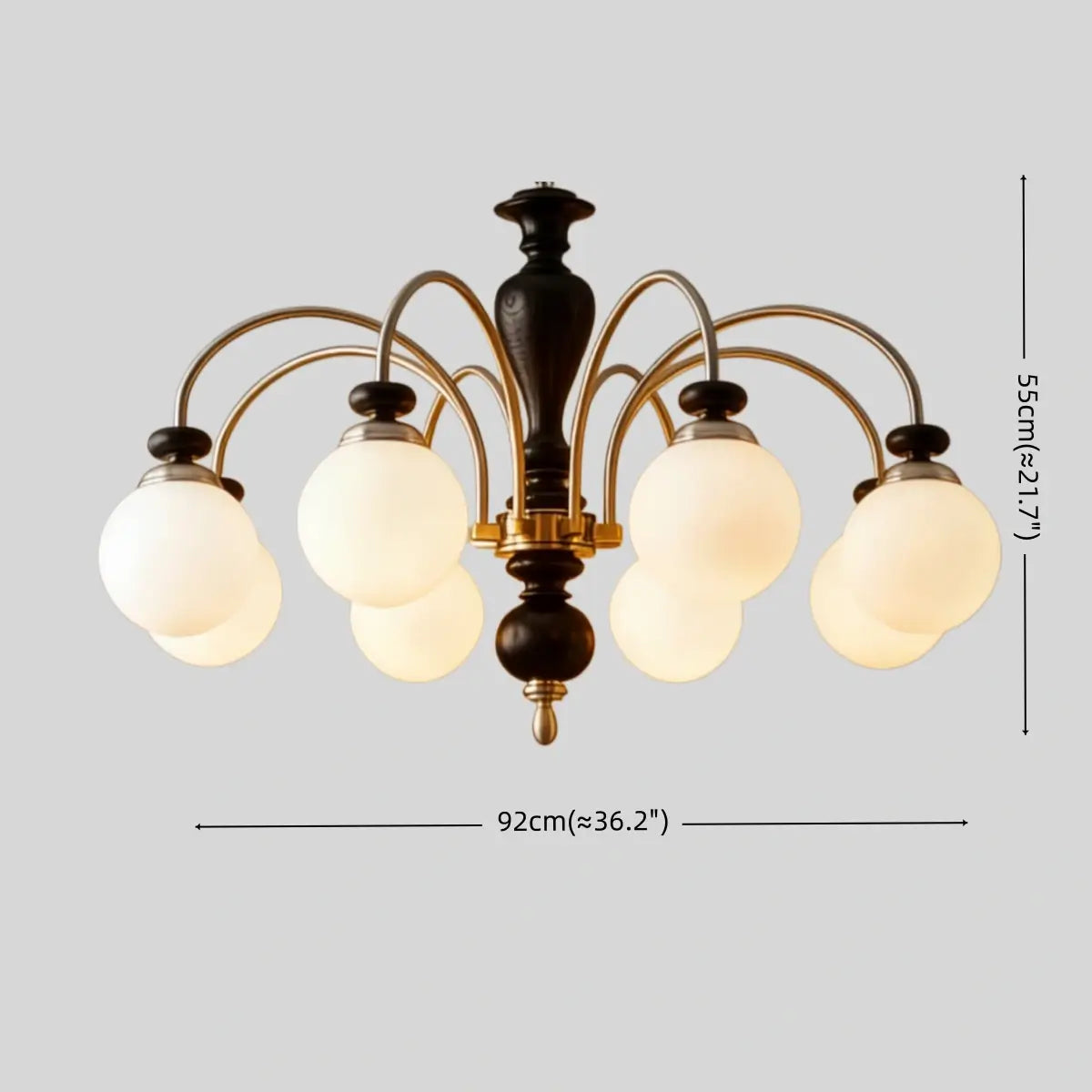 Velora_Classic_Wood_Glass_Chandelier