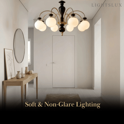 Velora Classic Wood & Glass Chandelier