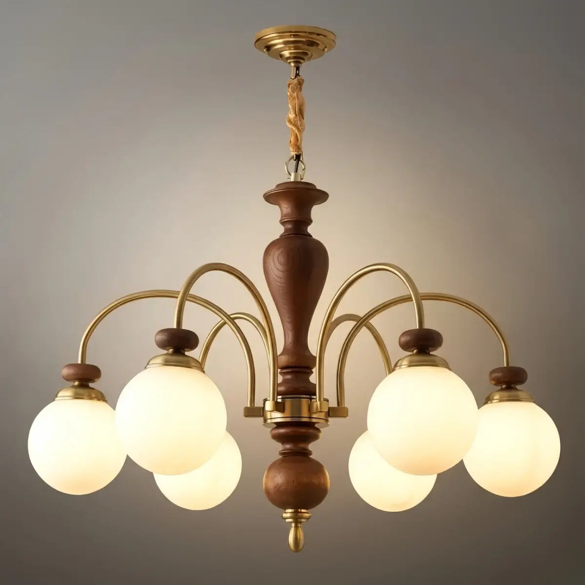 Velora_Classic_Wood_Glass_Chandelier