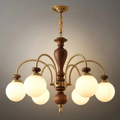 Velora_Classic_Wood_Glass_Chandelier
