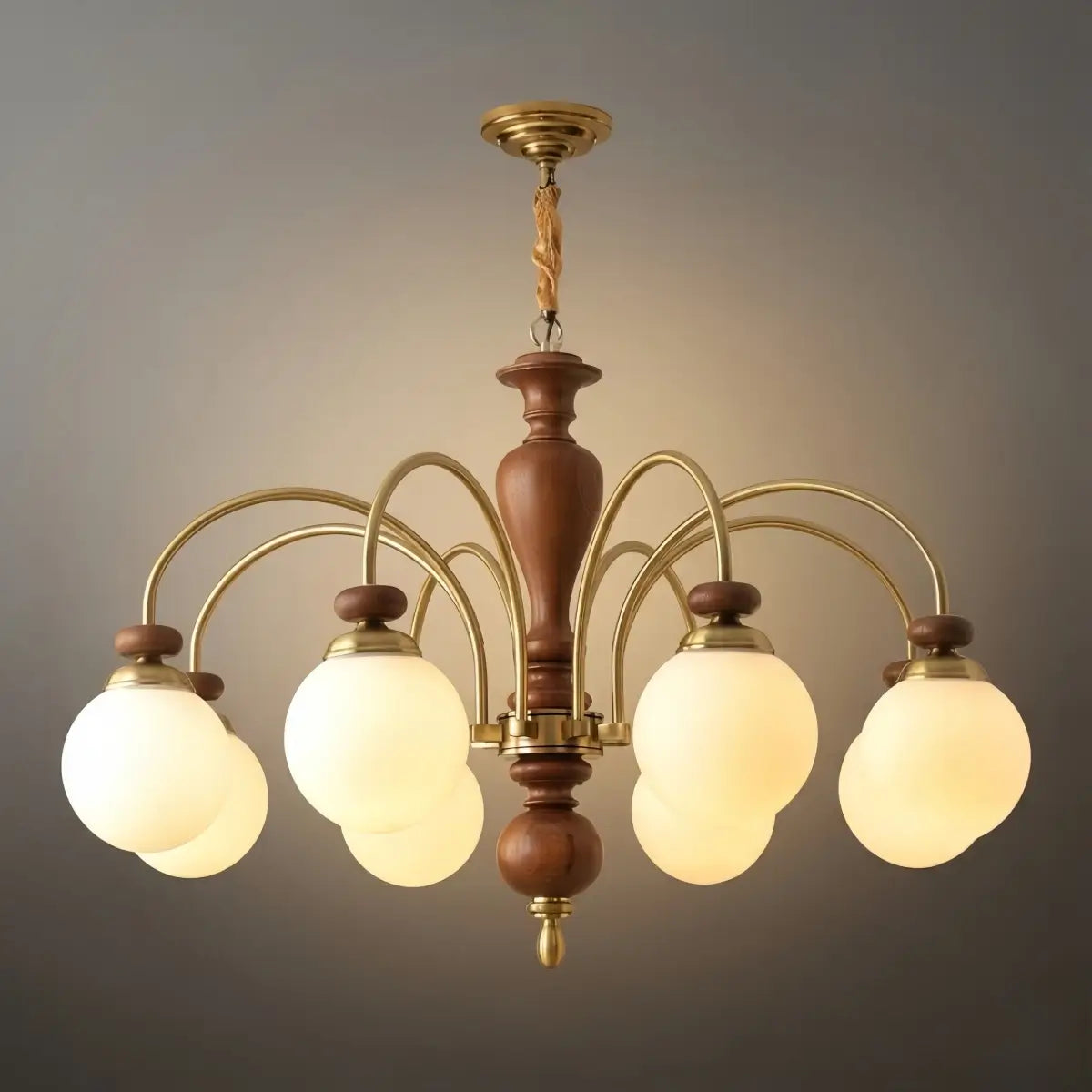 Velora_Classic_Wood_Glass_Chandelier