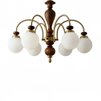 Velora Classic Wood & Glass Chandelier