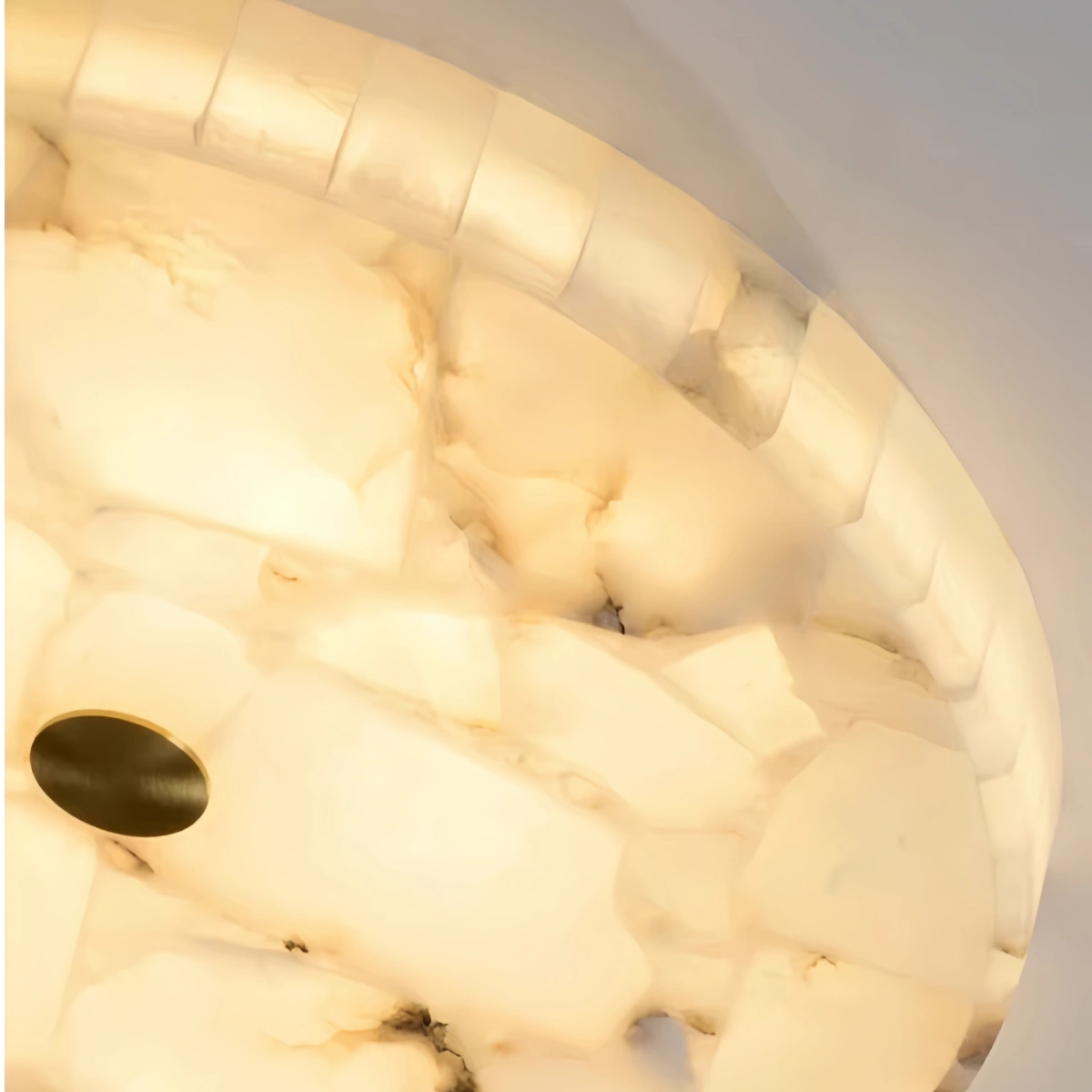 Plafón redondo moderno Alba - LED de alabastro para comedor