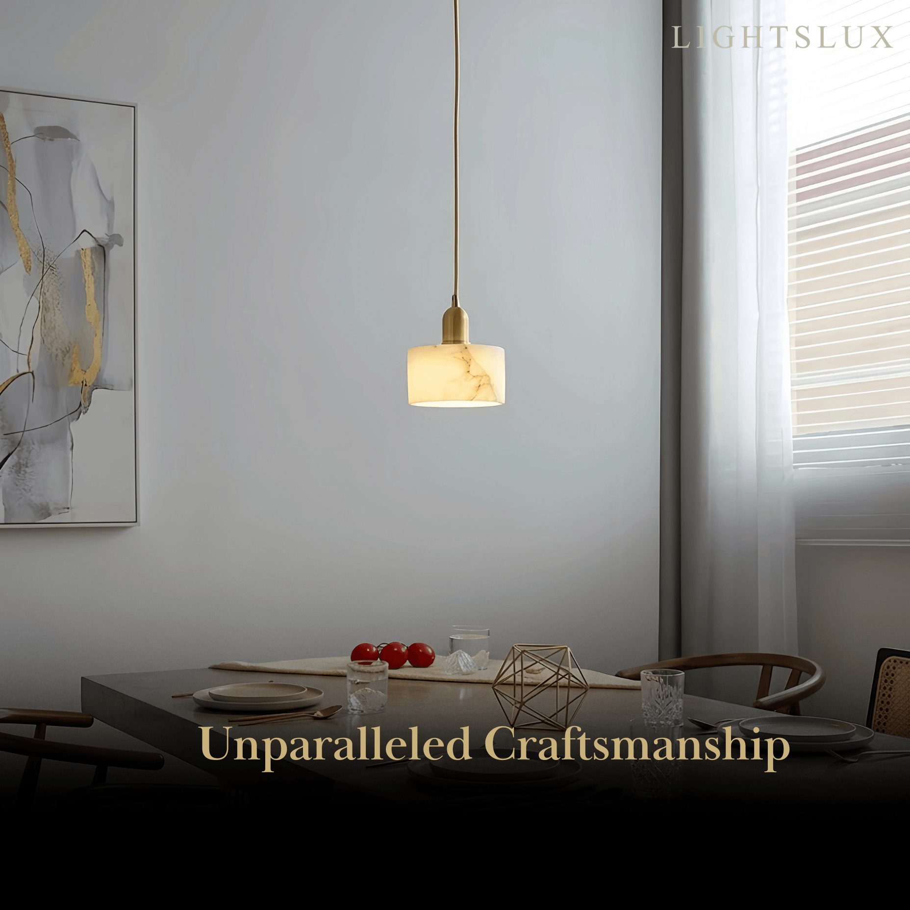 Modern Alabaster Pendant Light 