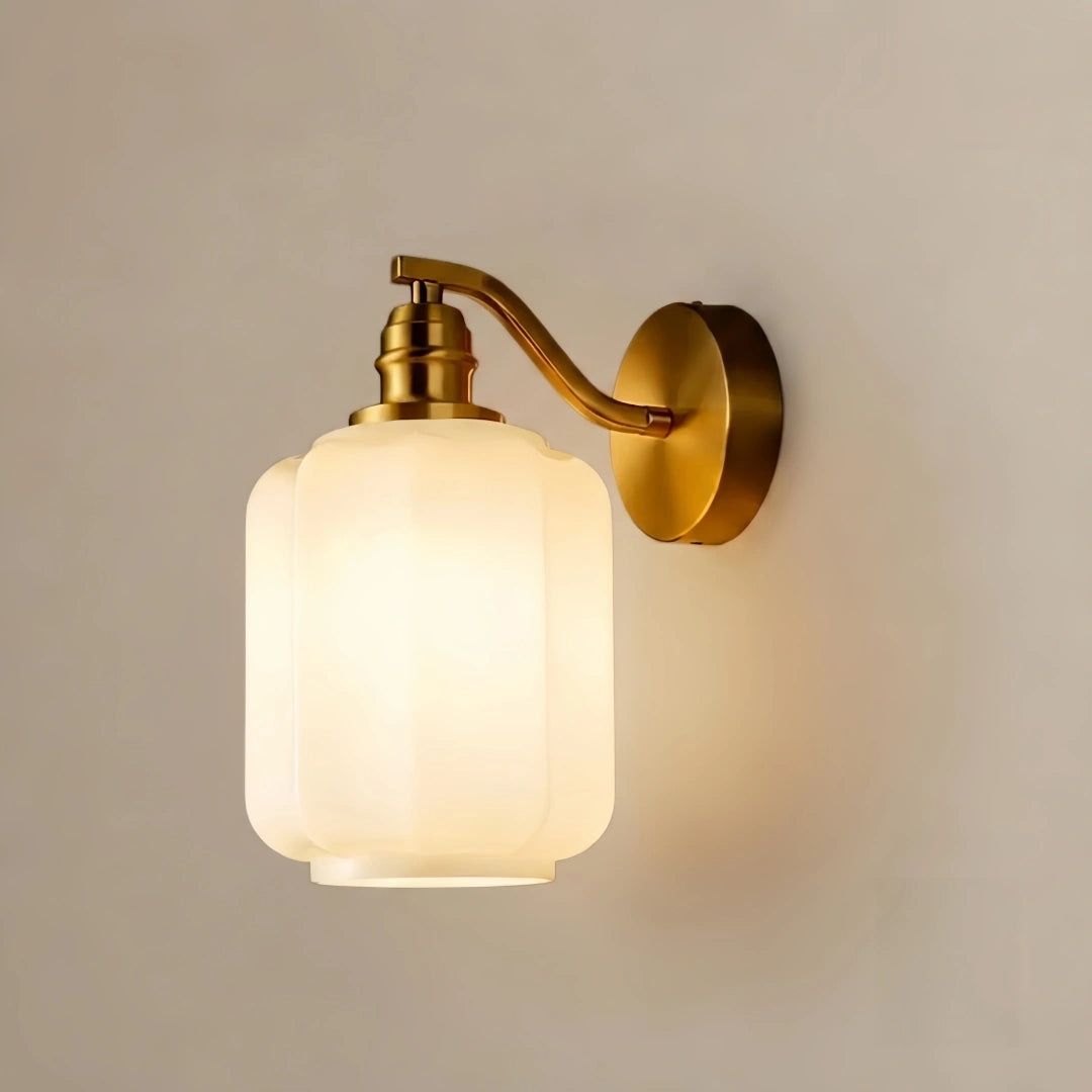 Velora Modern Glass Wall Lamp — Metal Frame for Living Room