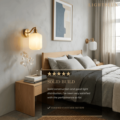 Modern Glass Wall Lamp — Metal Frame 