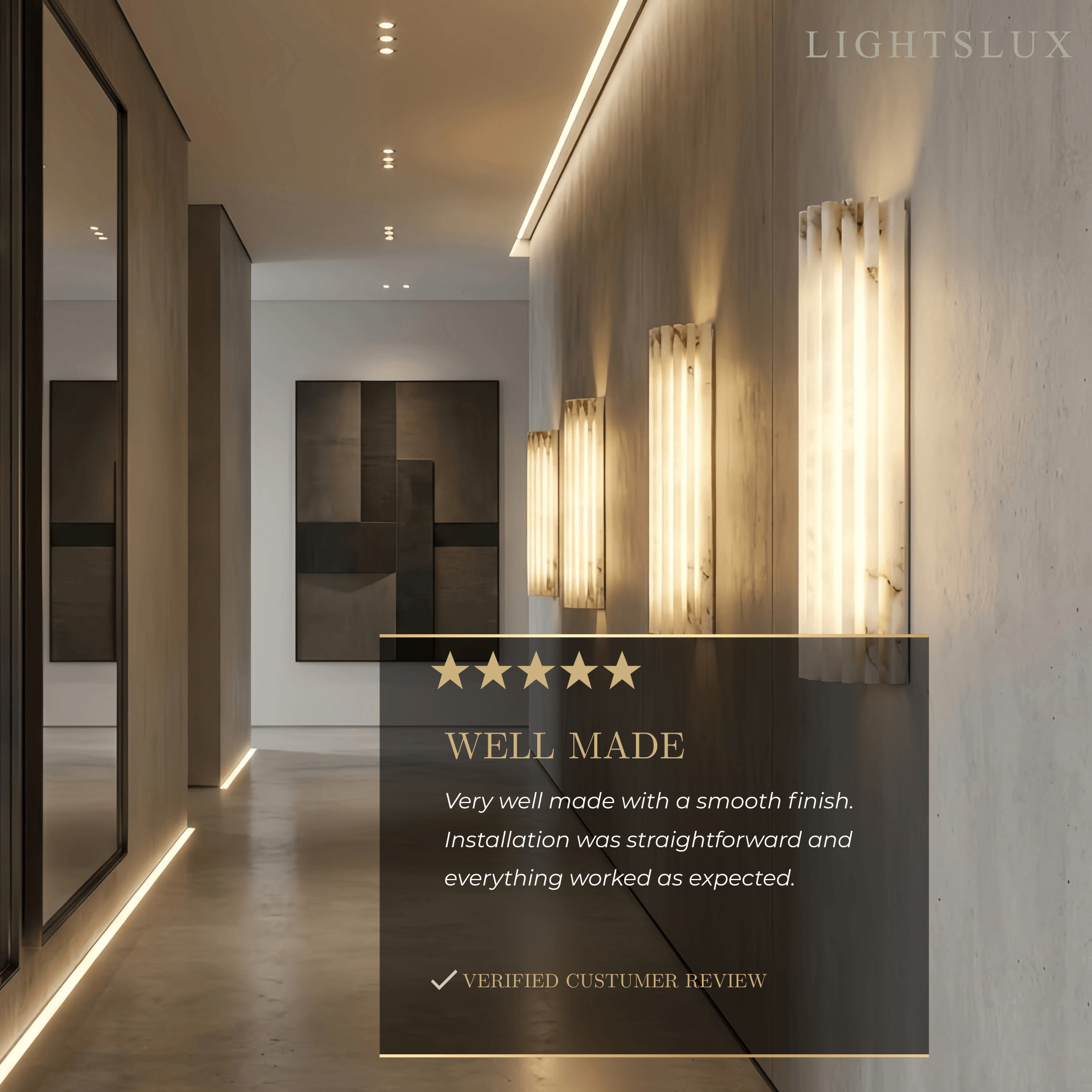 Alba Modern Alabaster Wall Light