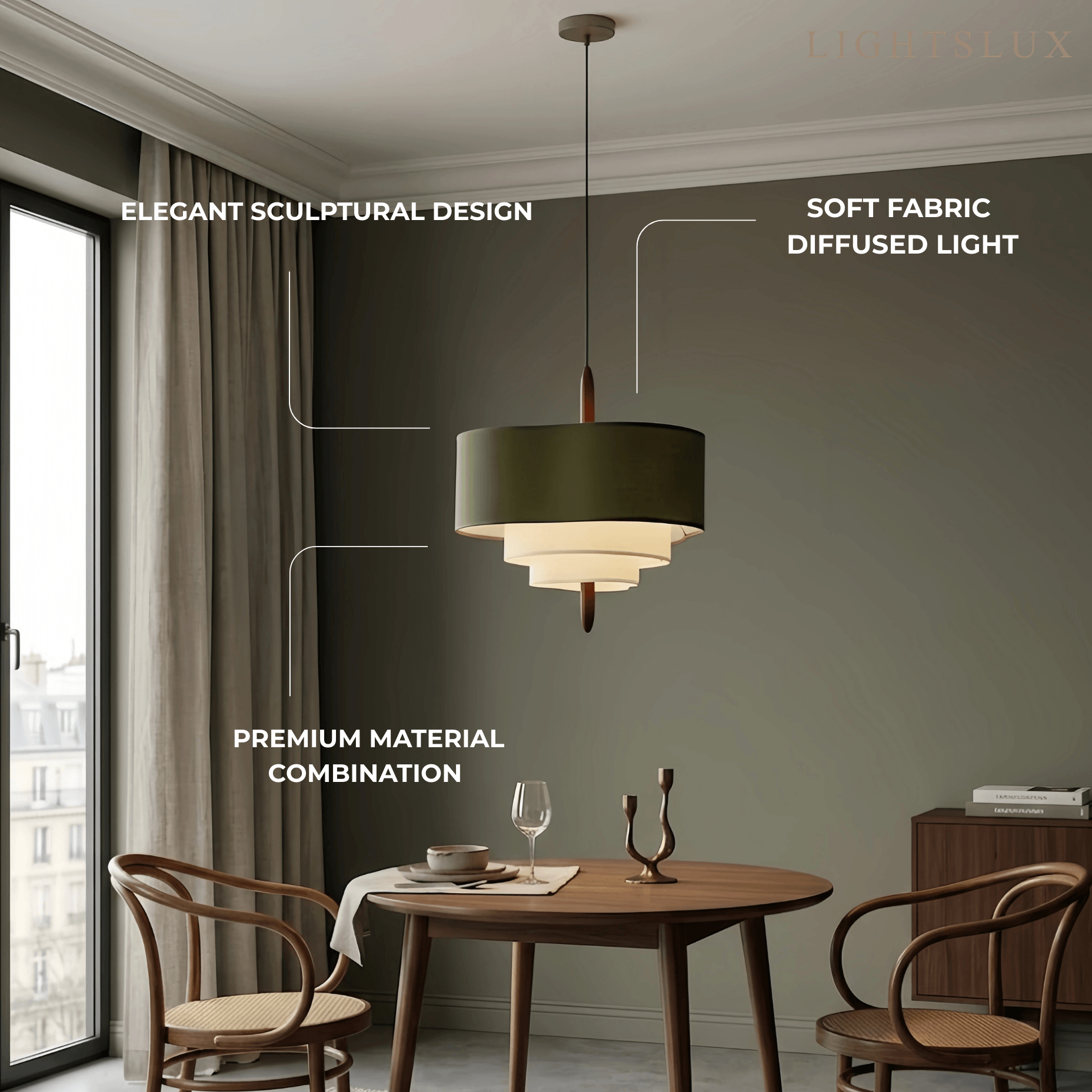 Modern Fabric Pendant Light 