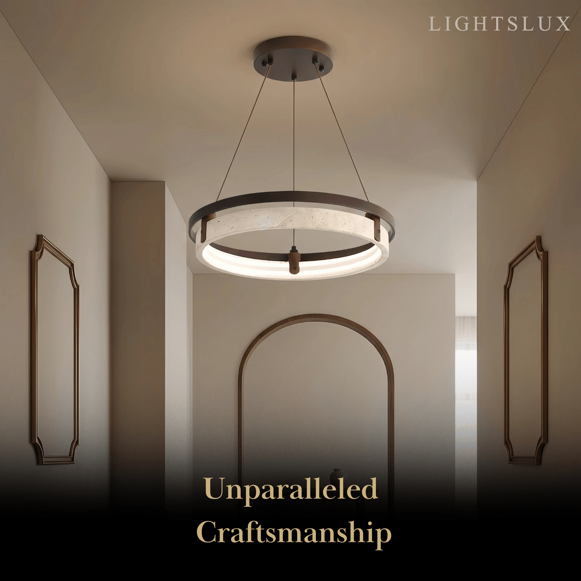 Modern Travertine Pendant Light