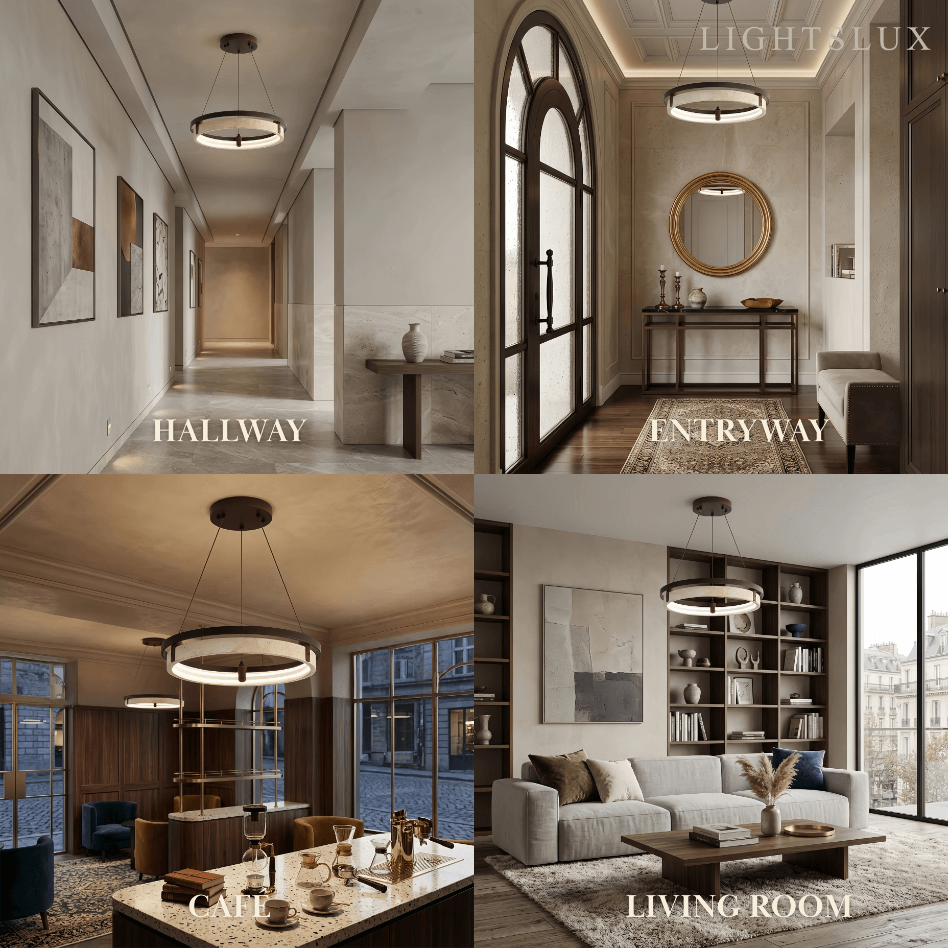Modern Travertine Pendant Light