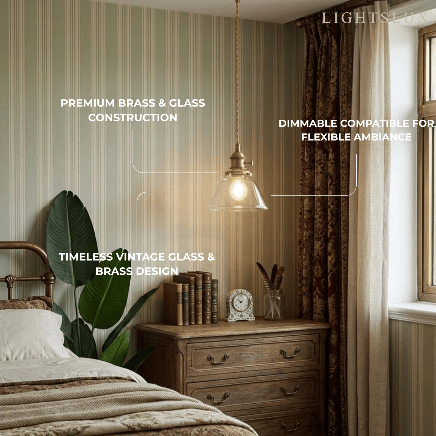 Vivara Vintage Glass Pendant Light  