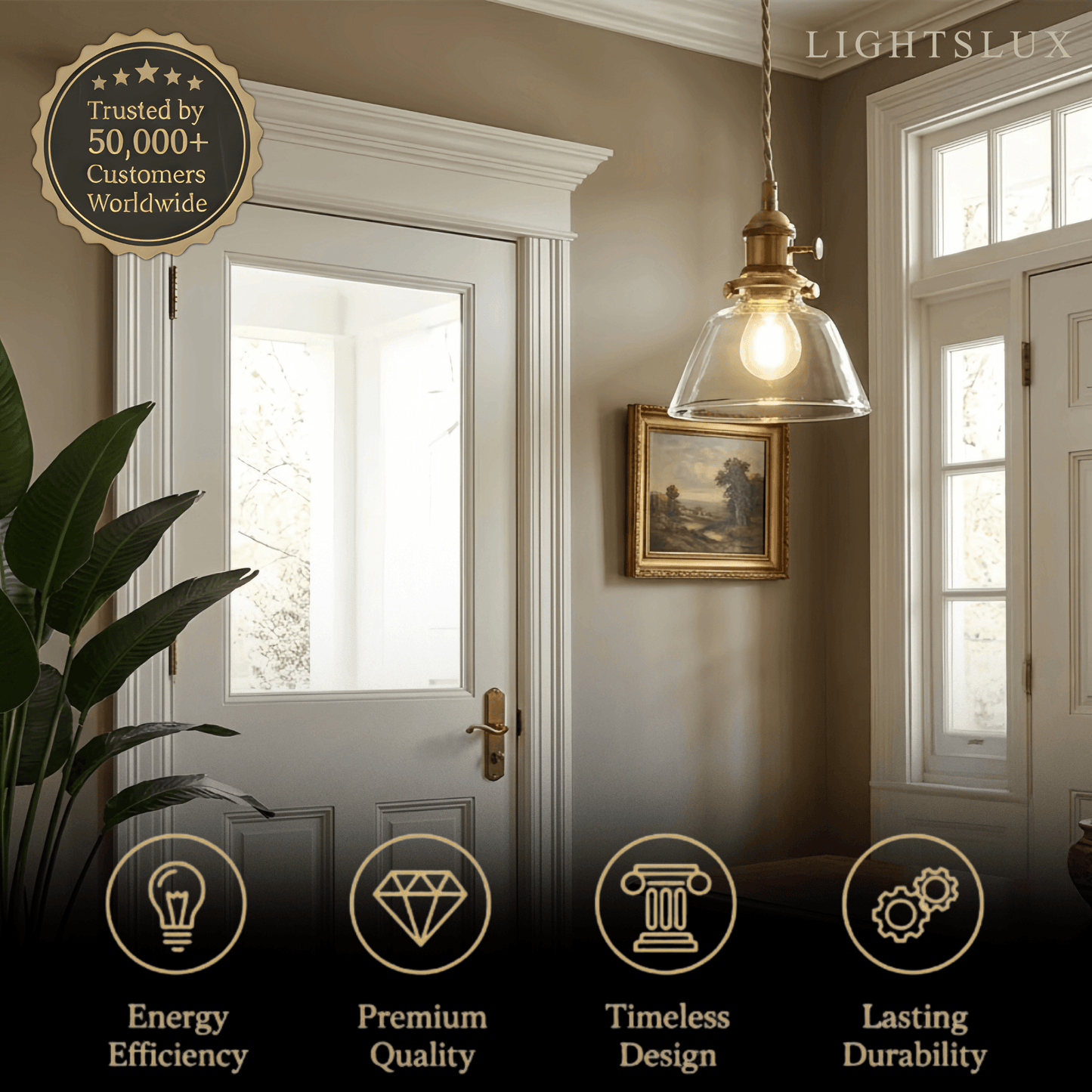 Vivara Vintage Glass Pendant Light  