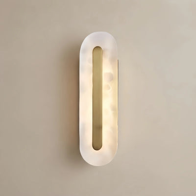 Alba Modern Alabaster Wall Lamp — Brass & White for Living Room