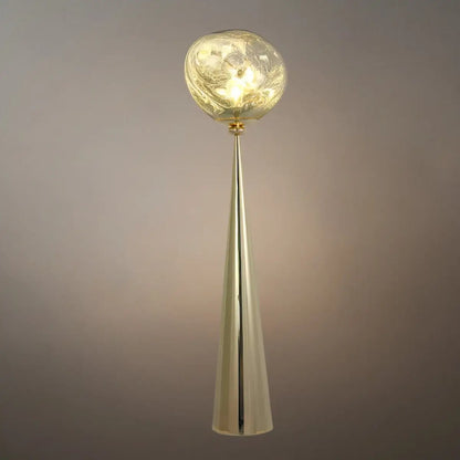 Contemporary Floor Lamp – Distorted Spherical Metal & Acrylic