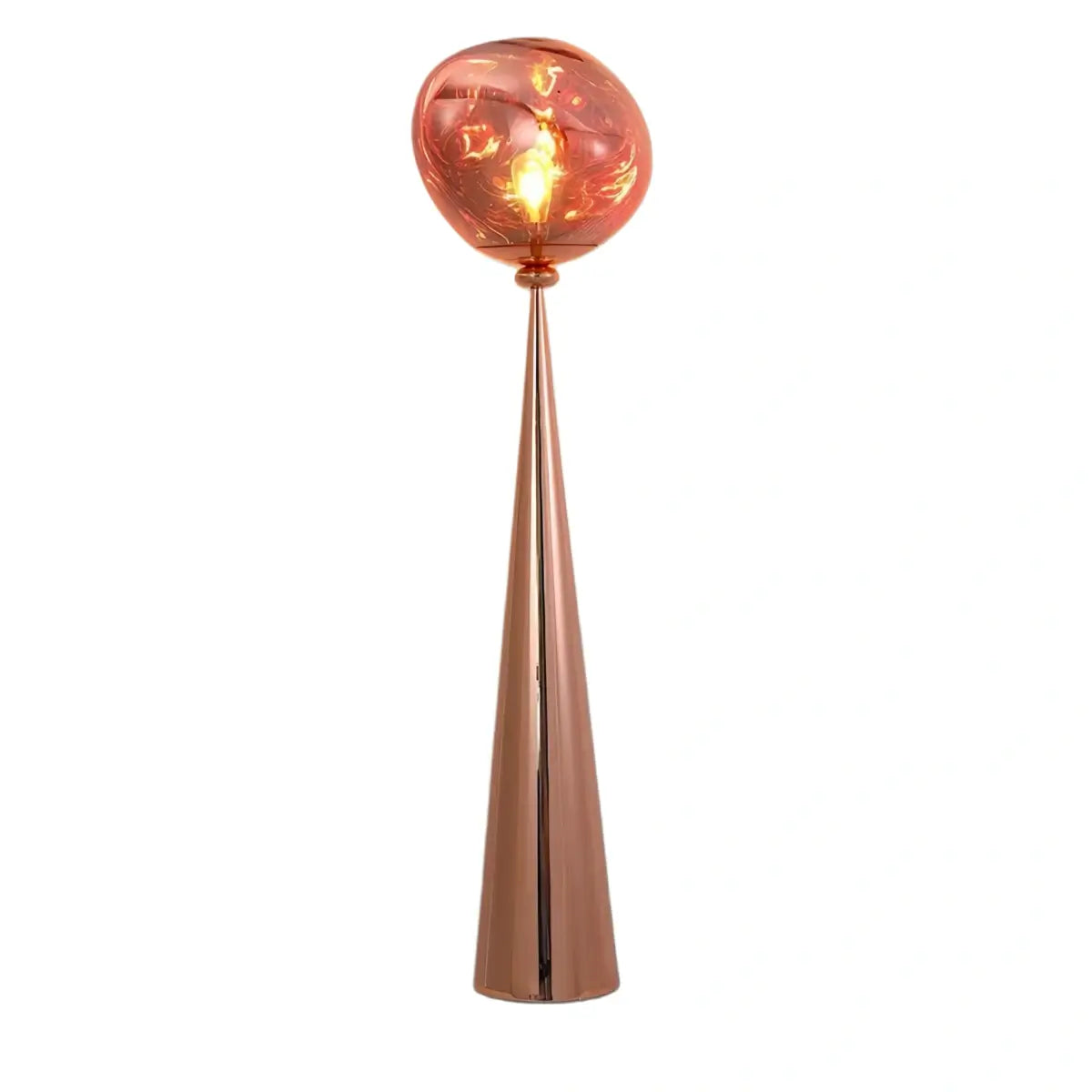 Contemporary Floor Lamp – Distorted Spherical Metal & Acrylic