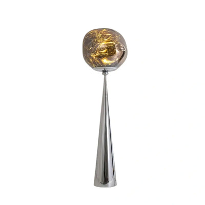 Contemporary Floor Lamp – Distorted Spherical Metal & Acrylic