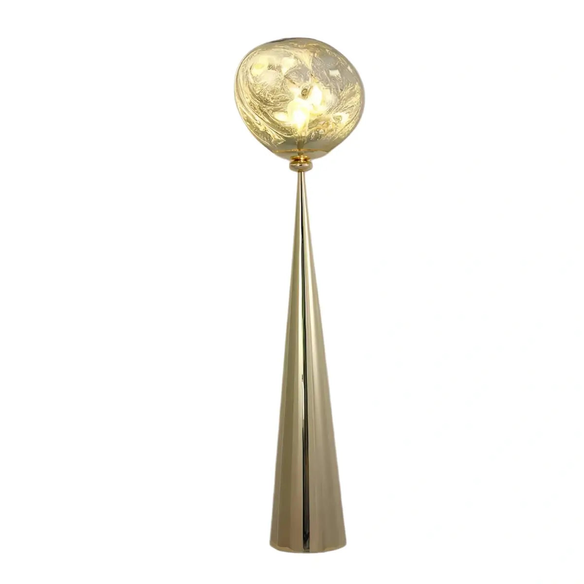 Contemporary Floor Lamp – Distorted Spherical Metal & Acrylic