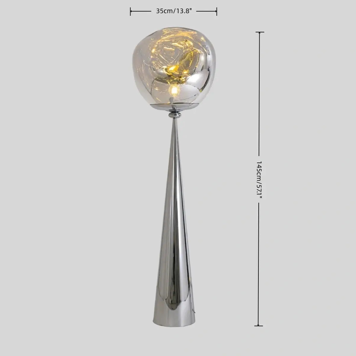 Contemporary Floor Lamp – Distorted Spherical Metal & Acrylic